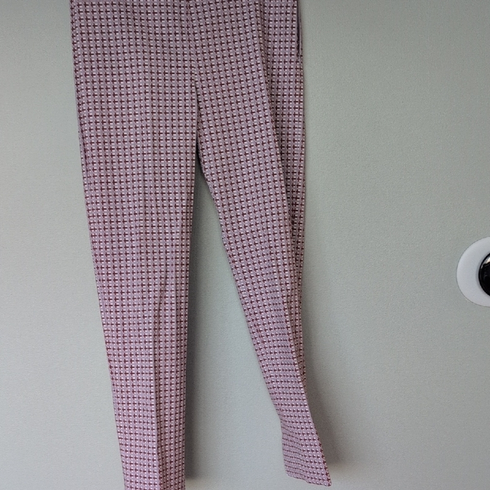 Pink Straight Leg Gingham Pants